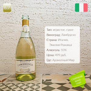 Binelli Lambrusco Bianco Dell Emilia Secco обзор и дегустация