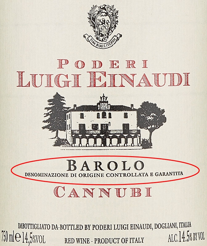 Ищите на этикетке: Barolo DOCG