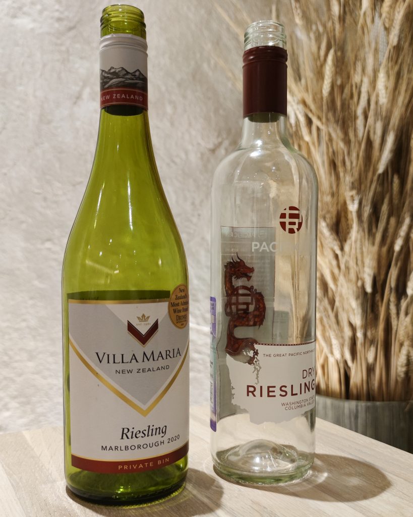 Пара рислингов: Dry Riesling, Pacific Rim Winemakers, 2018 г. и Villa Maria Riesling Private Bin, 2020